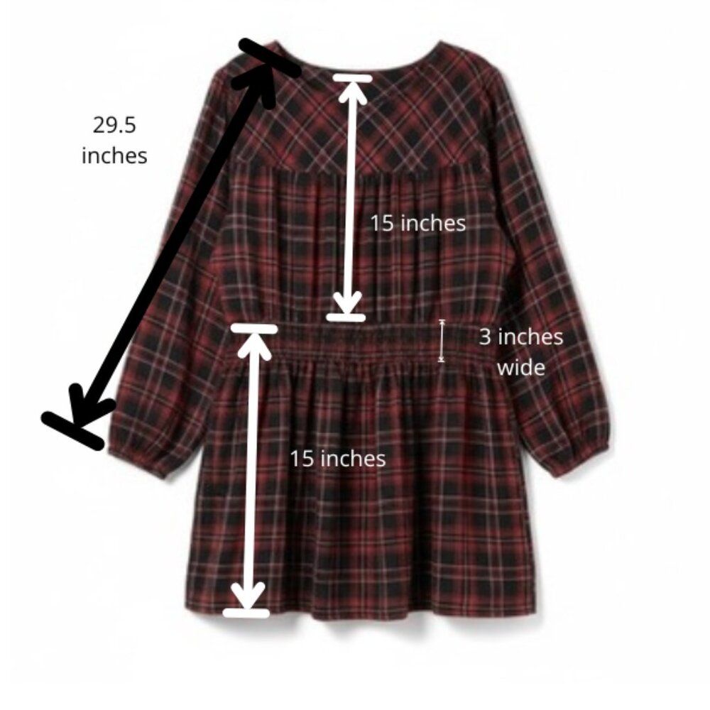 NWT Torrid Babydoll Crinkle Flannel Gauze Smocked Tie Waist Black/Red SZ 4 (26) - Picture 5 of 6